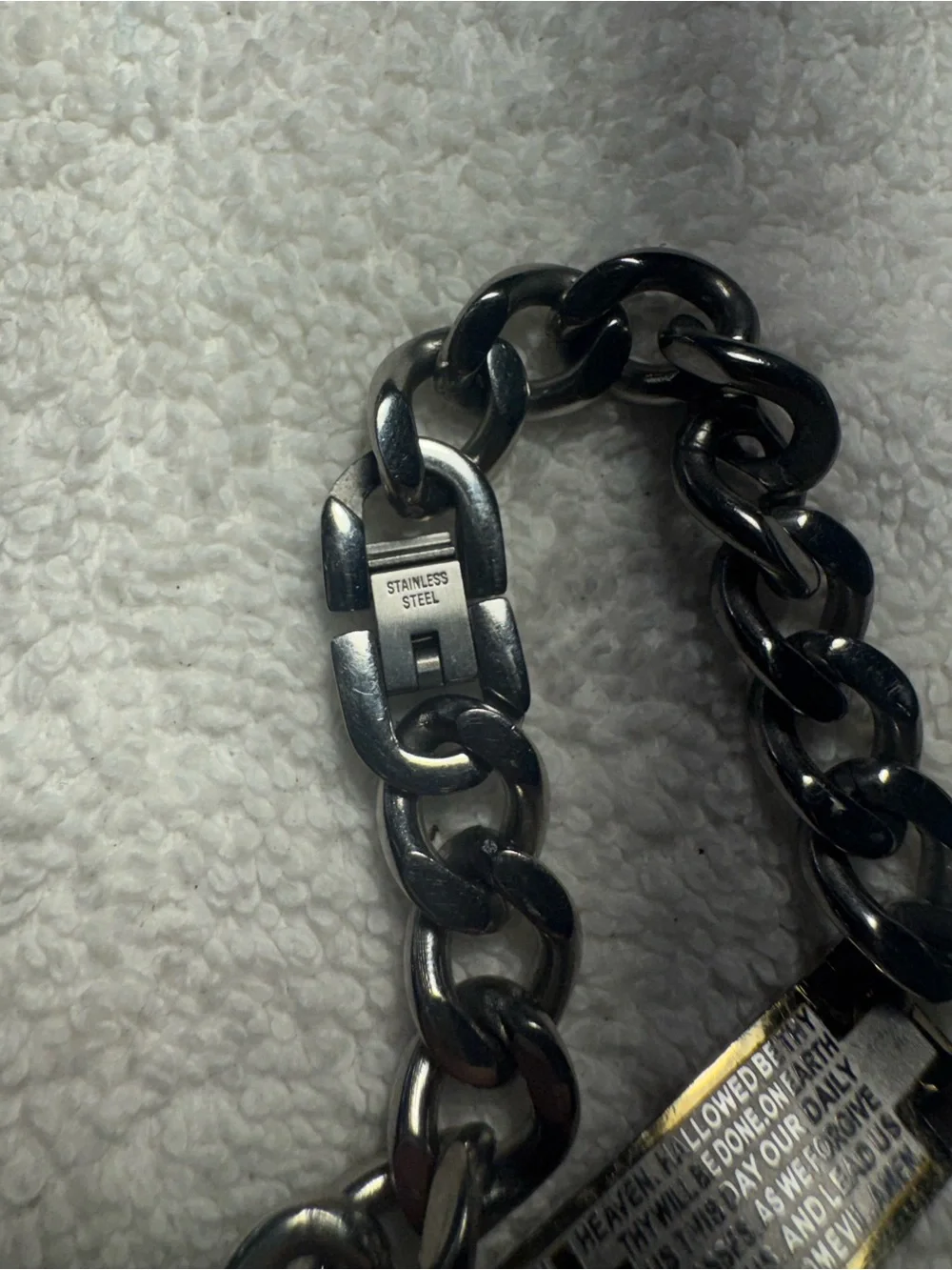 Lord's Prayer Stainless Steel Curb Bracelet